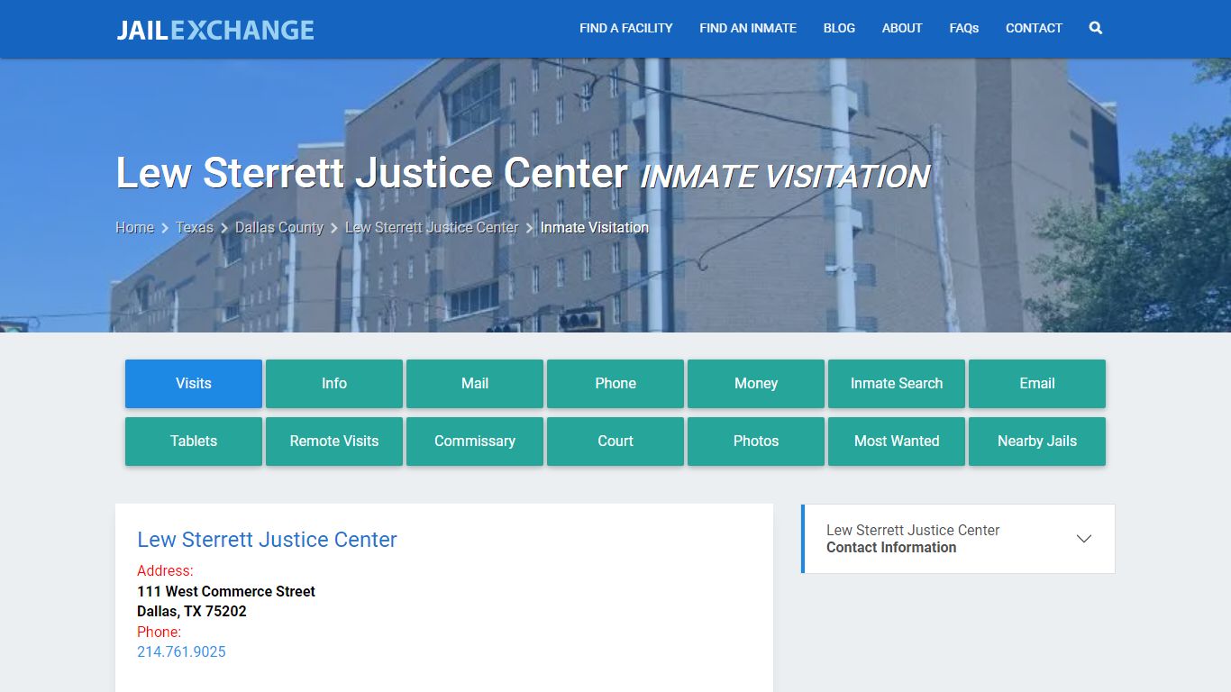 Inmate Visitation - Lew Sterrett Justice Center, TX - Jail Exchange